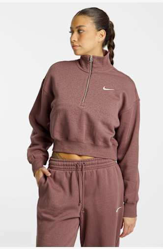 Nike Phoenix Fleece Crop pulls Marron