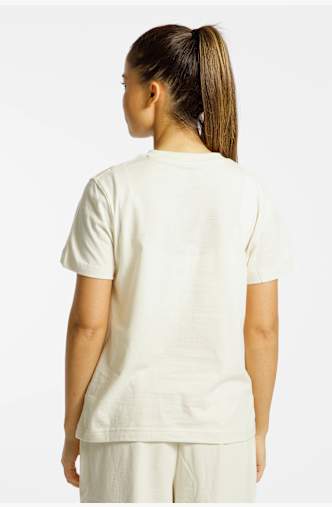 New Balance Jersey Small Logo Damen T-Shirt Beige