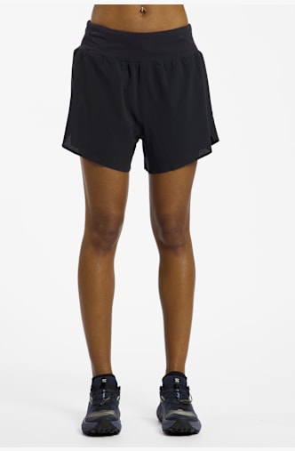 Salomon Sense Aero Stow 4" Damen Short Schwarz