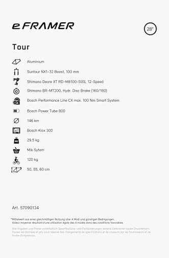 e-Framer Tour 28 e-bike Grigio