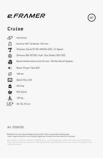 e-Framer Cruise 28 E-Bike Schwarz