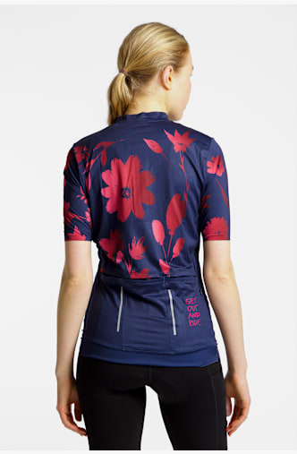 Stoke Inula Half-Zip Damen Biketrikot Blau