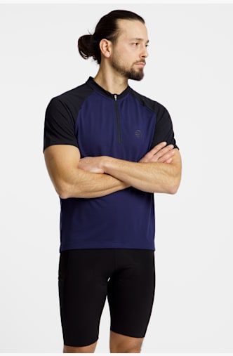 Stoke Oregan MTB Half-Zip Herren Biketrikot Blau