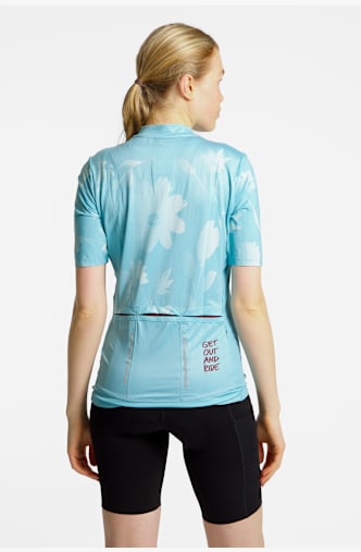 Stoke Inula Half-Zip Damen Biketrikot Blau