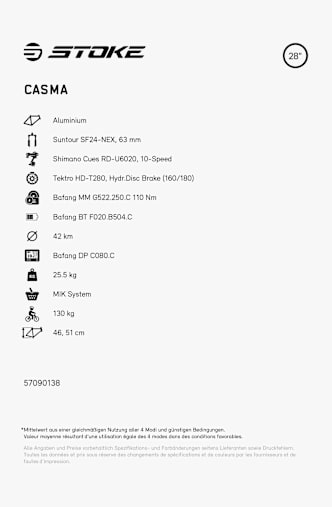 Stoke Casma 28 e-bike Gris