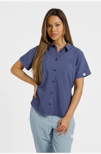 MAMMUT Aada Damen Wanderbluse Blau