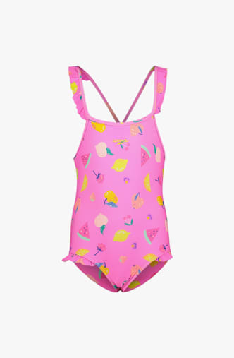 speedo Print Frill Thinstrap costume da bagno bimbo Pink