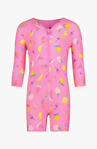 speedo Print Zip Longsleeve maillot de bain jeune enfant Pink