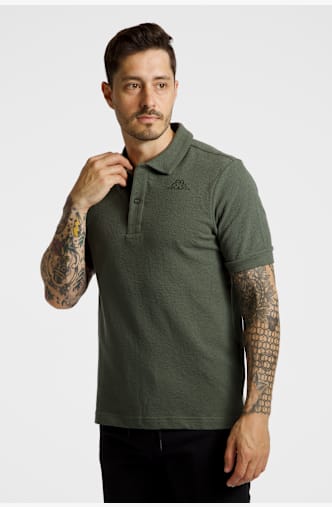 Kappa Izzy Jacquard Herren Poloshirt Grün