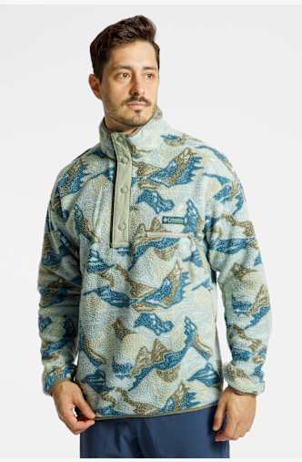 Columbia Helvetia™ II Printed Half Snap Fleece midlayer hommes Bleu