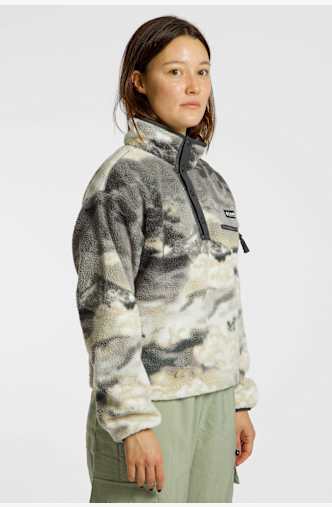 Columbia Helvetia™ II Cropped Printed Sherpa Half Snap Damen Midlayer Grau
