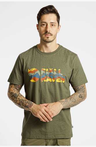 Fjällräven Multicolor Logo Herren T-Shirt Grün
