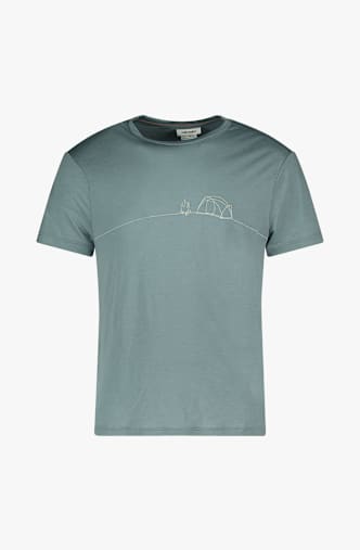 icebreaker Merino Blend 150 Core Single Line Camp Herren T-Shirt Türkis