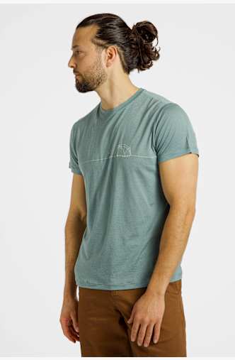 icebreaker Merino Blend 150 Core Single Line Camp Herren T-Shirt Türkis