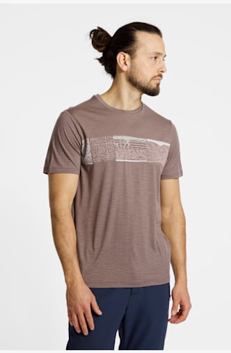 icebreaker Merino 150 Tech Lite Elevation Line Herren T-Shirt Braun