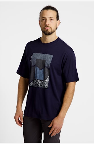 icebreaker Merino 150 Tech Lite Relaxed Mountain Shift  t-shirt uomo Blu