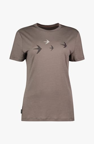 icebreaker Merino 150 Tech Lite Bird Transit Damen T-Shirt Braun