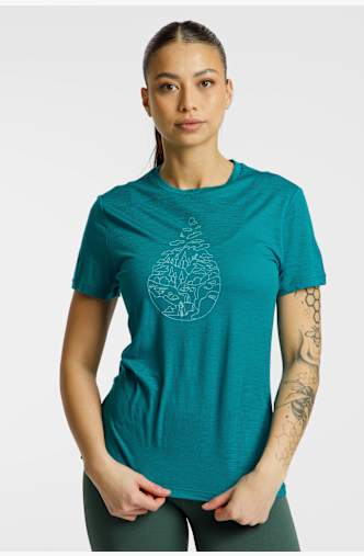 icebreaker Merino 150 Tech Lite Hike Path t-shirt femmes Turquoise