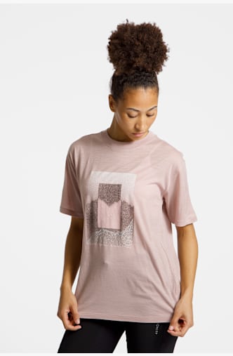 icebreaker Merino 150 Tech Lite Relaxed Mountain Shift t-shirt femmes Rose