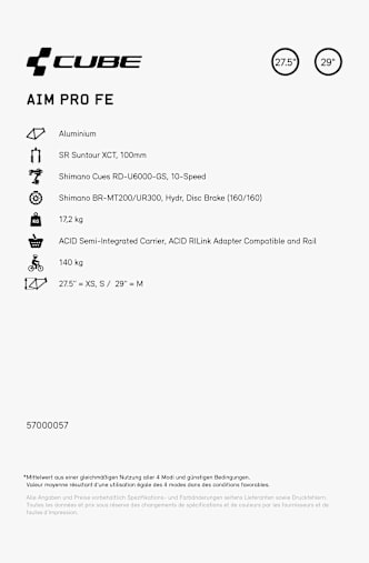 CUBE Aim Pro FE 27.5/29 citybike Gris