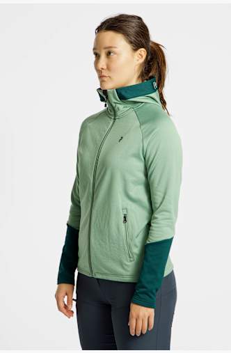 PEAK PERFORMANCE Rider Essentials Zip Hood midlayer femmes Vert