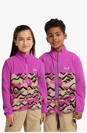 Jack Wolfskin Paw Era 100 Print midlayer bambini Rosa