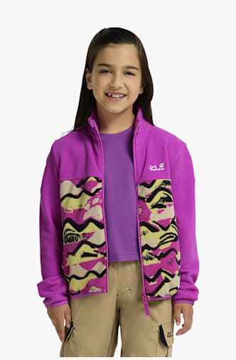 Jack Wolfskin Paw Era 100 Print midlayer bambini Rosa