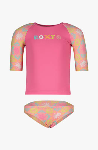 Roxy Check 50+ lycra shirt + slip bimbo Pink