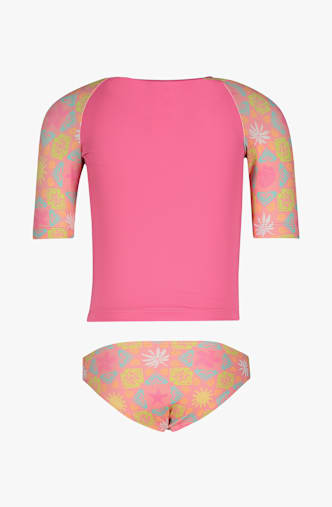 Roxy Check 50+ lycra shirt + slip bimbo Pink