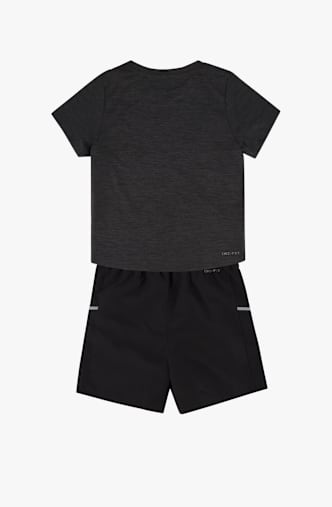 Nike Dri-FIT Miler Kinder T-Shirt + Short Schwarz