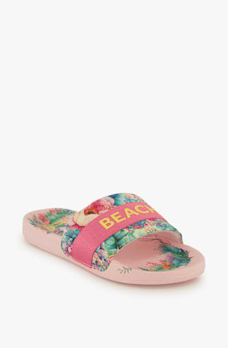 BEACH MOUNTAIN Flowers slipper enfants Pink