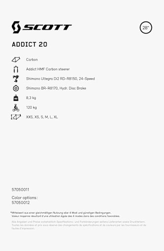 SCOTT Addict 20 28 Rennvelo Grau