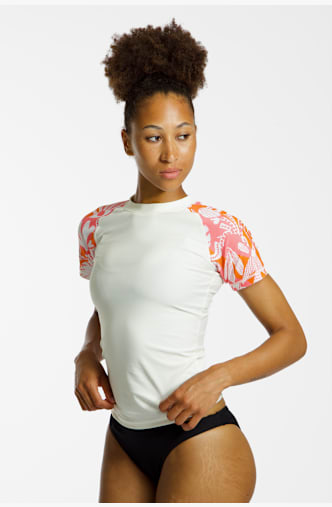 BEACH MOUNTAIN 50+ Damen Lycra Shirt Offwhite
