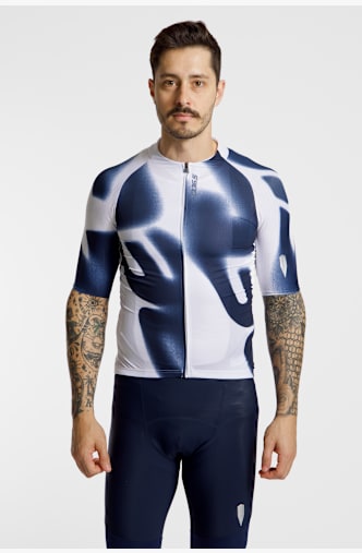 Q36.5 Gregarius Pro Big Logo Herren Biketrikot Weiss
