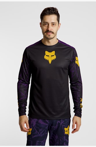 FOX Ranger Image Print LS Herren Biketrikot Schwarz
