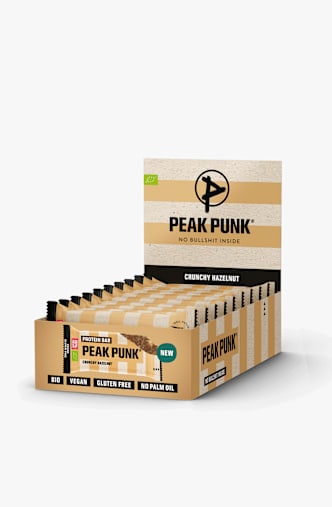 Peak Punk Bio Protein Crunchy Hazelnut 12 x 55 g barre énergétique Marron