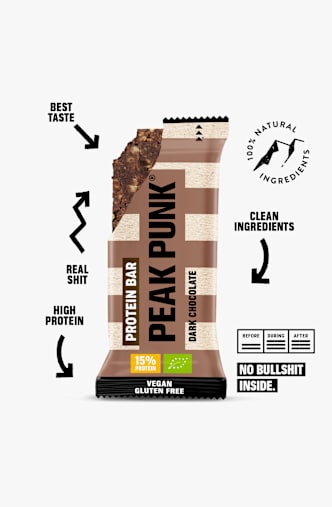 Peak Punk Bio Protein Dark Chocolate 12 x 55 g barretta per lo sport Marrone