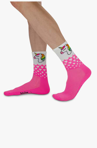 DirtySox Allround Elite Unicorn & Love 35-47 chaussettes de cyclisme Pink