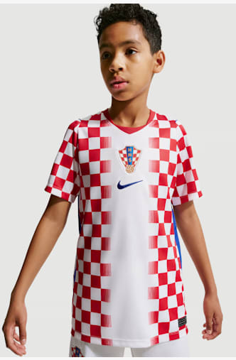 Nike Croazia Home Replica maglia da calcio bambini Mondiali 2026 Bianco