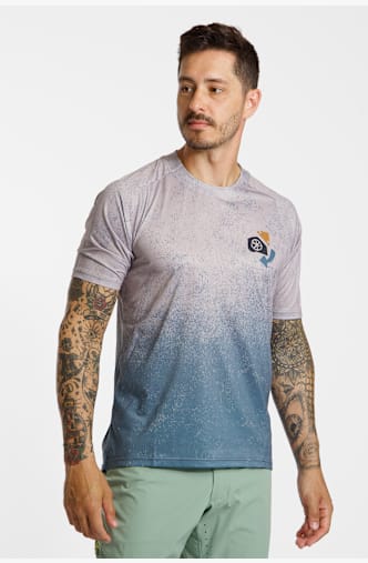 Endura SingleTrack Print maillot de bike hommes Bleu
