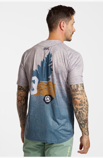 Endura SingleTrack Print maglia da bike uomo Blu