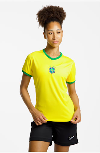 POWERZONE Brasilien Fan Damen Shirt Gelb