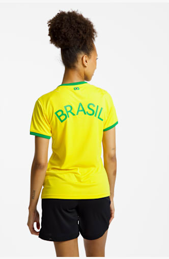 POWERZONE Brasilien Fan Damen Shirt Gelb