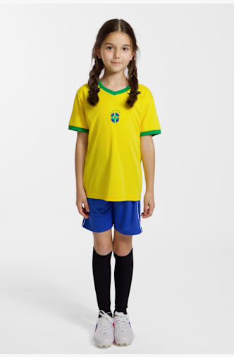 POWERZONE Brasile Fan set da calcio bambini Giallo
