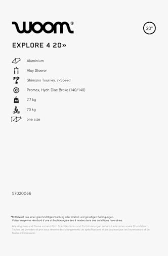 woom Explore 4 20 Kinder Mountainbike Rot