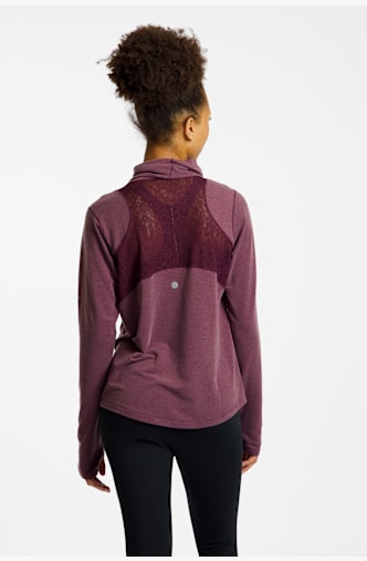ASICS Nagino Run Winter Damen Longsleeve Aubergine
