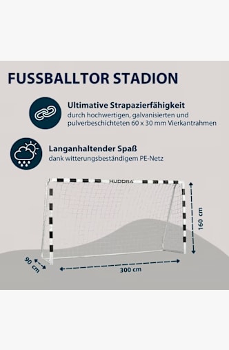 Hudora Stadion 300 cm Fussballtor Weiss