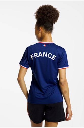 POWERZONE Frankreich Fan Damen T-Shirt Blau