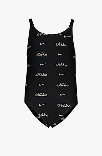 Nike Hydrastrong Logo Graphic Mädchen Badeanzug Schwarz