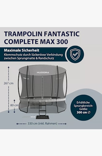 Hudora Fantastic Complete Max 300 Trampolin Schwarz